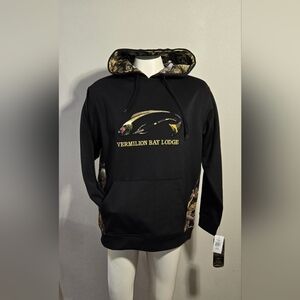 NWT Fishouflage Black Hoodie Men's Size Medium